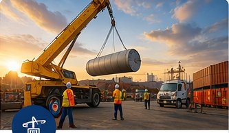 Crane lifting project cargo